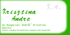 krisztina andre business card